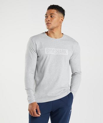 Pánské Long Sleeve Gymshark Block Světle Šedé | CZ 2669DFM